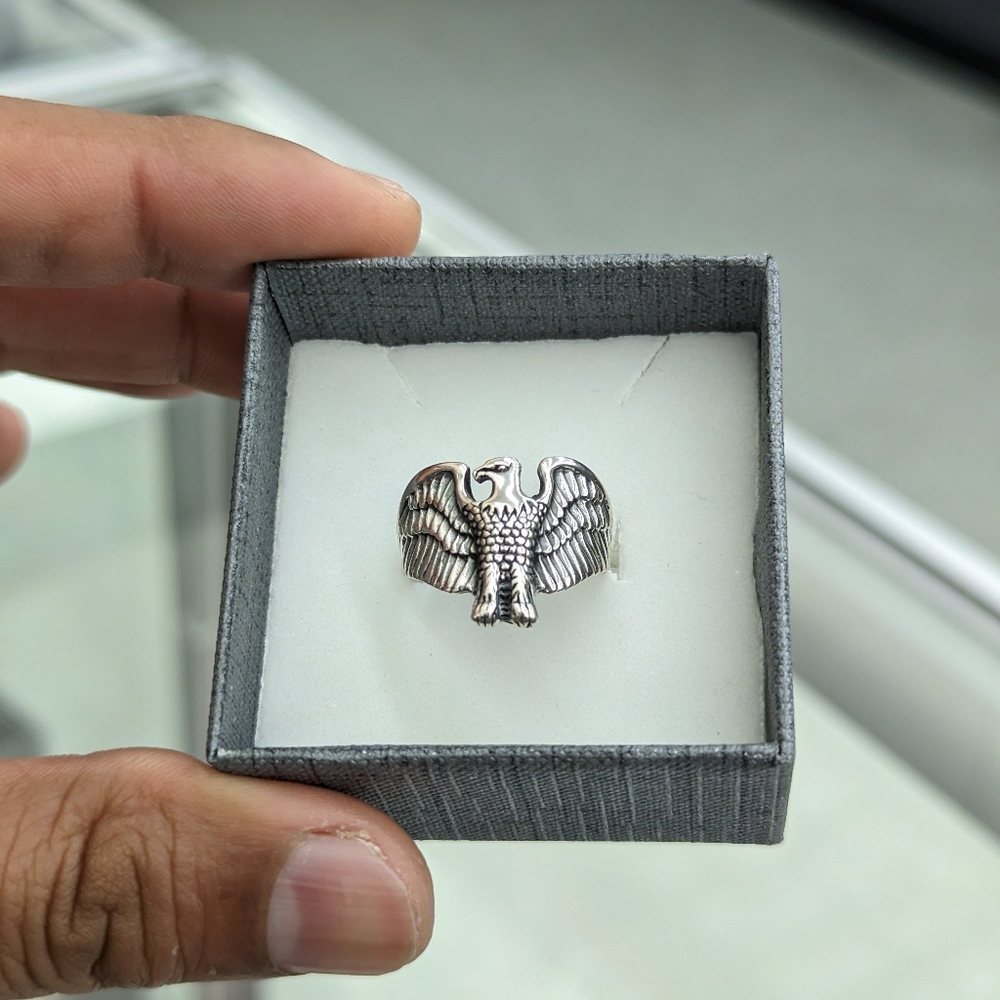 925 Sterling Silver Eagle Ring - image 2